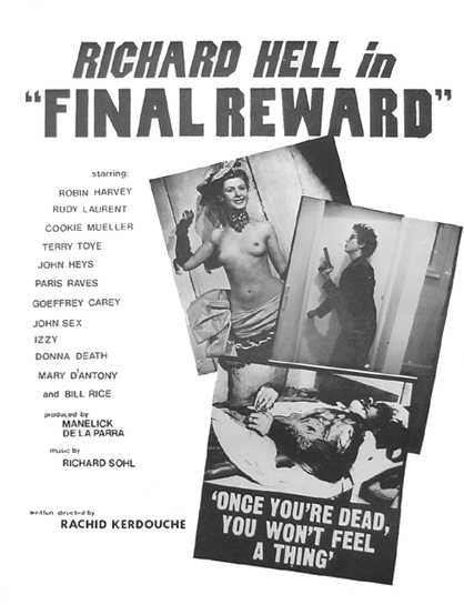 Richard Hell FINAL REWARD poster 1978