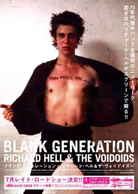 poster: Richard Hell, BLANK GENERATION